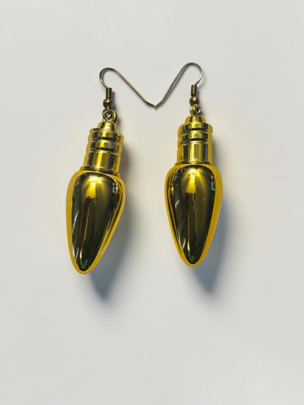 Gold-Tone Drop Bulb Shaped Dangle Earrings
